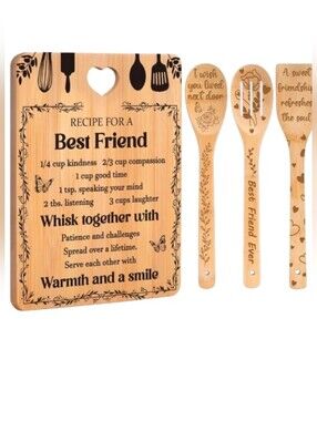 Cutting Board Set Friendship Gift Women Kitchen
